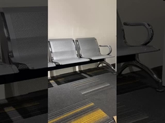 เฟรมเหล็ก 3 ที่นั่ง เก้าอี้การรอคอย ทนทาน สบายสําหรับห้องนั่งเล่น ห้องรอ