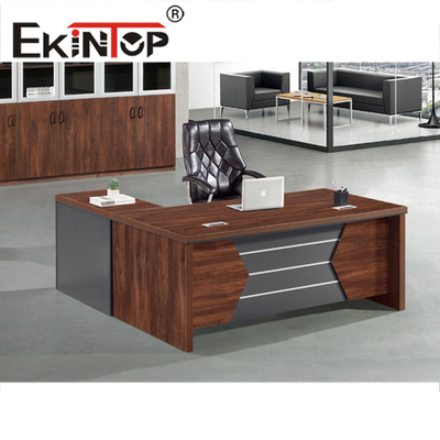 Wood Veneer Top Executive Office Furniture โต๊ะทำงานไม้สุดหรู BOSS