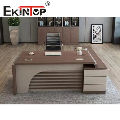 โต๊ะทำงานพาร์ติเคิลบอร์ดพร้อมโต๊ะข้าง OEM ODM Commercial Furniture