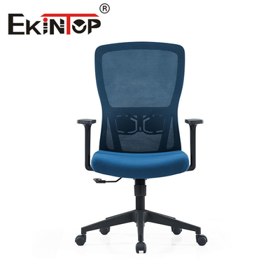 เก้าอี้สำนักงาน Ergonomic แบบหมุนได้สีน้ำเงินสำหรับ สำนักงานworks