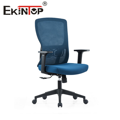 เก้าอี้สำนักงาน Ergonomic แบบหมุนได้สีน้ำเงินสำหรับ สำนักงานworks