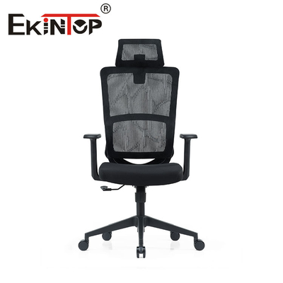 OEM ODM เก้าอี้ที่เหมาะกับการทำงานด้านหลังสูง, เก้าอี้ตาข่ายสีดำพร้อมที่เท้าแขนคงที่