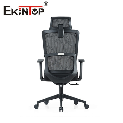 OEM ODM เก้าอี้ที่เหมาะกับการทำงานด้านหลังสูง, เก้าอี้ตาข่ายสีดำพร้อมที่เท้าแขนคงที่