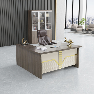 โต๊ะทำงานผู้บริหารไม้หรูหราทันสมัยขยายได้สำหรับ Boss Office ODM