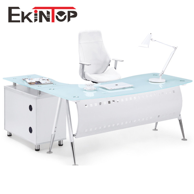 โต๊ะทำงานผู้บริหารร่วมสมัยกระจกสำหรับสำนักงานคอมพิวเตอร์ OEM ODM