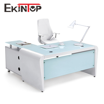 โต๊ะทำงานผู้บริหารร่วมสมัยกระจกสำหรับสำนักงานคอมพิวเตอร์ OEM ODM