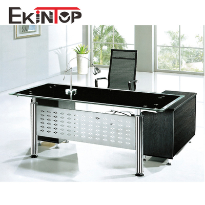 โต๊ะทำงานผู้บริหารร่วมสมัยกระจกสำหรับสำนักงานคอมพิวเตอร์ OEM ODM