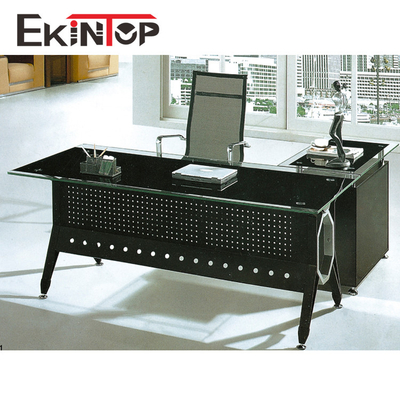 โต๊ะทำงานผู้บริหารร่วมสมัยกระจกสำหรับสำนักงานคอมพิวเตอร์ OEM ODM