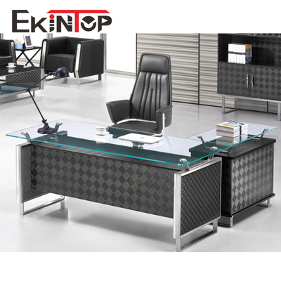 สำนักงาน Executive Glass Desk Convertible Modern Style มัลติฟังก์ชั่น ODM
