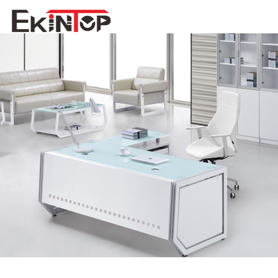 Ekintop โต๊ะกระจกสำนักงานที่ทันสมัยทนทานสำหรับงานสำนักงาน OEM