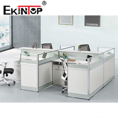 ทางการค้า Modern 4 Seater สำนักงาน Workstation Furniture ได้รับการรับรองมาตรฐาน ISO9001
