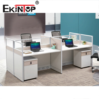ทางการค้า Modern 4 Seater สำนักงาน Workstation Furniture ได้รับการรับรองมาตรฐาน ISO9001