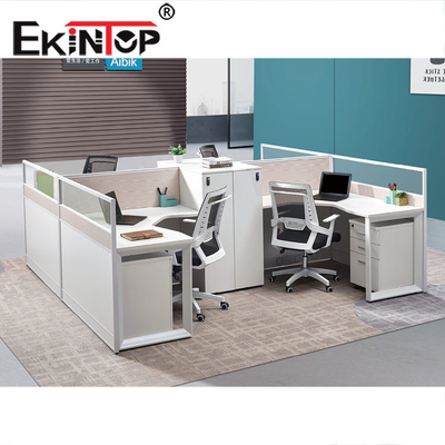 ทางการค้า Modern 4 Seater สำนักงาน Workstation Furniture ได้รับการรับรองมาตรฐาน ISO9001
