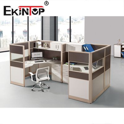 Modern 4 Person สำนักงาน Workstation มัลติฟังก์ชั่นโมดูลาร์สำหรับการประชุมเชิงปฏิบัติการในโรงเรียน