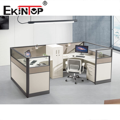 Modern 4 Person สำนักงาน Workstation มัลติฟังก์ชั่นโมดูลาร์สำหรับการประชุมเชิงปฏิบัติการในโรงเรียน