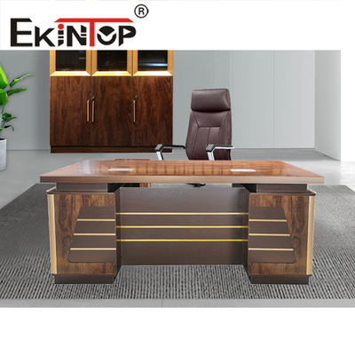 L Shape Classic Style Executive Office Furniture ชุดโต๊ะผู้จัดการโมเดิร์น