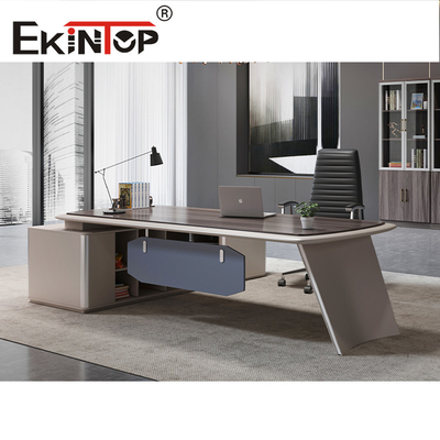 เฟอร์นิเจอร์สำนักงาน โต๊ะทำงานโมเดิร์น โต๊ะ Zebrano Wood Veneer Anti Dirty
