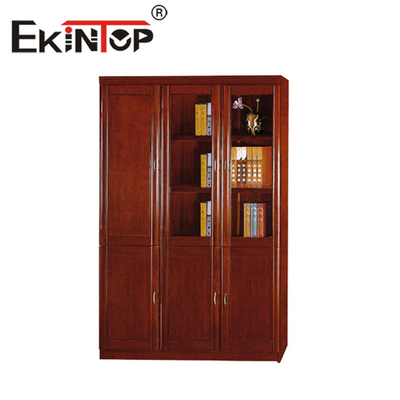 ตู้เก็บเอกสารตั้งพื้นสำนักงาน ตู้หนังสือสไตล์จีนสมัยใหม่วางไม้