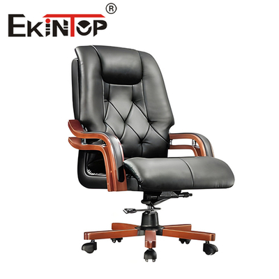 เก้าอี้นวดผู้บริหารหนังสีดำหมุนได้เก้าอี้ CEO Office Boss