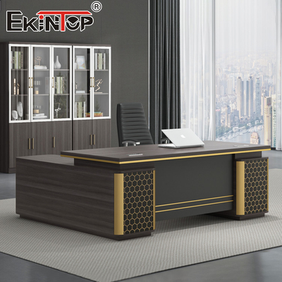 โต๊ะทำงานรูปตัว L กันน้ำผู้จัดการ Boss Office Furniture Solutions โต๊ะผู้บริหาร