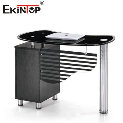 โต๊ะทำงานโครงโลหะกระจกนิรภัย Morden Office Workstation Fruniture