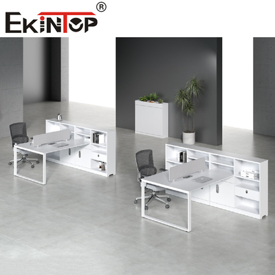 2-8 คน Office Partition Workstation System Furniture รูปทรงสี่เหลี่ยมผืนผ้า