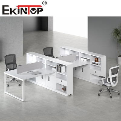 2-8 คน Office Partition Workstation System Furniture รูปทรงสี่เหลี่ยมผืนผ้า