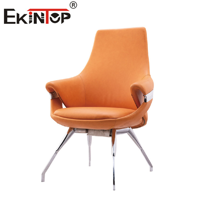 เก้าอี้หนังสีเหลืองผู้บริหารตามหลักสรีรศาสตร์เก้าอี้เลานจ์ในร่ม