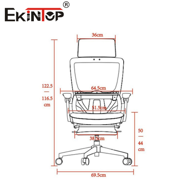 เก้าอี้สํานักงานกันระเบิด Mesh Flip - Up Armrest ไนลอนหลัง