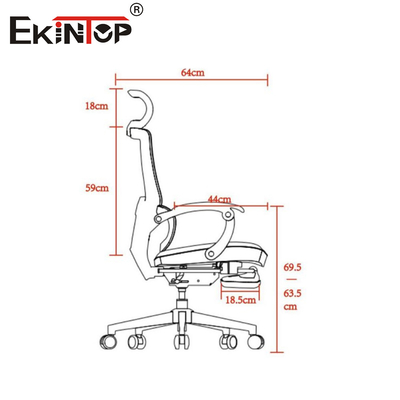 เก้าอี้สํานักงานกันระเบิด Mesh Flip - Up Armrest ไนลอนหลัง