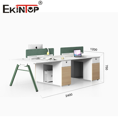 เฟอร์นิเจอร์สถานที่ทํางาน 4 คน โต๊ะทํางานที่มีจอแยก