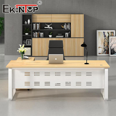 Walnut Sturdy Wood Office Desk Manager Desk Designer โต๊ะทํางานสําหรับสํานักงาน