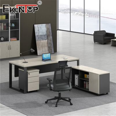 Walnut Industrial Style ผู้จัดการ สํานักงาน โต๊ะทํางานทั่วไป เฟอร์นิเจอร์พาณิชย์