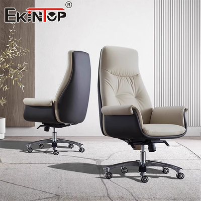 เก้าอี้นอนหนังแบบ ergonomic หลังสูง PU เก้าอี้สํานักงานพาณิชย์