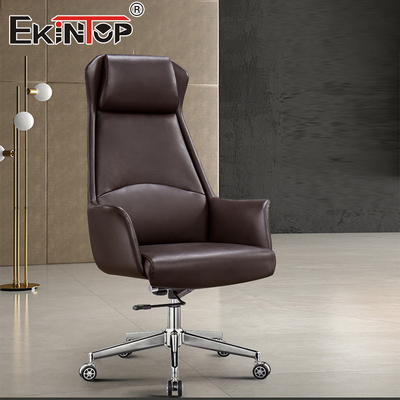 รูปแบบโมเดิร์น โต๊ะทํางานหนังหลังสูง รูปแบบ ergonomic โต๊ะเขียน