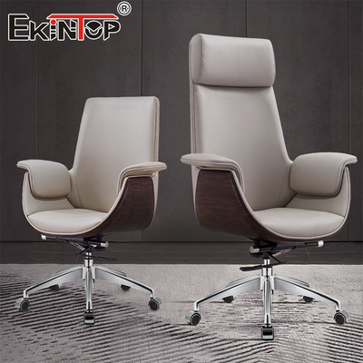 โมเดิร์น สไตล์ ผู้จัดการ โรงงานหนังเก้าอี้ด้วยล้อ เก้าอี้การออกแบบ ergonomic