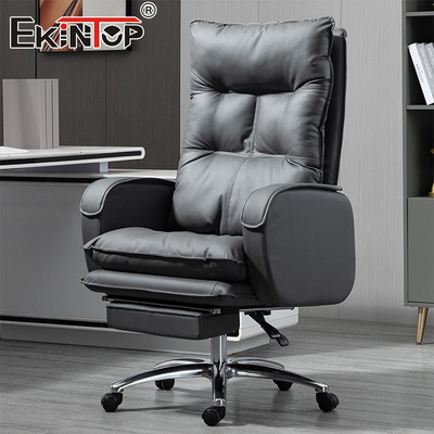 ปรับความสูงได้สบายหนัง Office เก้าอี้ Headrest Home Office Desk เก้าอี้