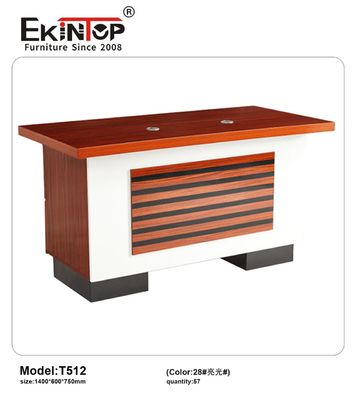 Ekintop Office Desk Furniture Executive CEO Manager L Shape Modular Wooden Office Desk Set