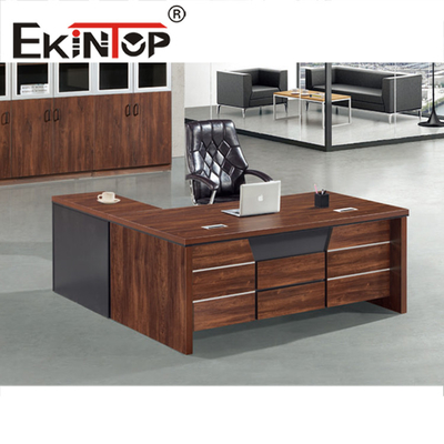 โต๊ะทำงานครึ่งวงกลมเฟอร์นิเจอร์ยุโรป 100% MDF โต๊ะทำงานผู้บริหาร