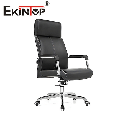 เก้าอี้หนังสีดำ OEM สไตล์โมเดิร์นเชิงพาณิชย์สำหรับ สำนักงานworks