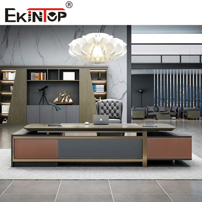 เฟอร์นิเจอร์โต๊ะทำงานผู้บริหาร Wood Morden L Shaped สำหรับธุรกิจที่บ้าน