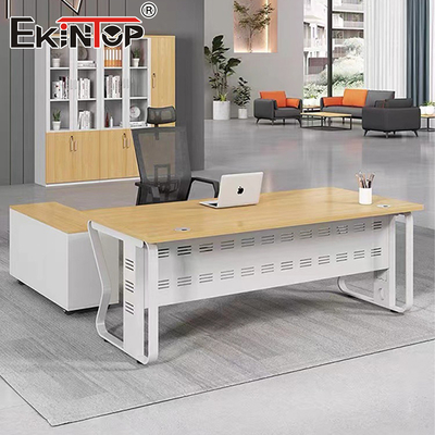 Walnut Sturdy Wood Office Desk Manager Desk Designer โต๊ะทํางานสําหรับสํานักงาน