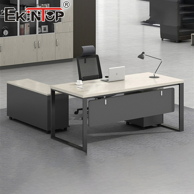 Walnut Industrial Style ผู้จัดการ สํานักงาน โต๊ะทํางานทั่วไป เฟอร์นิเจอร์พาณิชย์